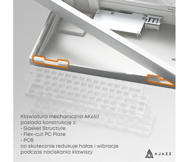 Ajazz AK650 Dream Weaver Switch Black Gray Yellow RGB z ekanem - 1536355 - zdjęcie 13